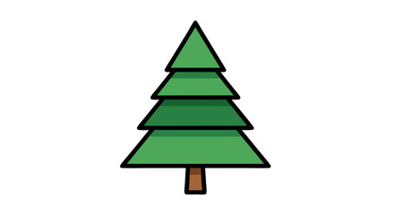 Fototapeta premium Stylized Evergreen Tree Illustration with Simple Graphic Representation Depicting Nature and Seasonal Imagery for Creative Projects