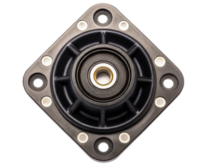 Lawn mower deck spindle assembly with bearing on a transparent background