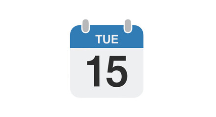 Tuesday the Fifteenth: A Clean Calendar Icon for Schedules and Reminders