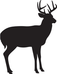 White-Tailed Deer Vector Silhouette