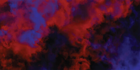 Abstract artistic cloudscape of vivid red blue and black hues resembling smoke or nebula creating a dynamic and dramatic composition