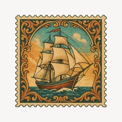 Obraz premium Vintage sailing ship illustration