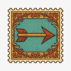 Obraz premium Vintage arrow stamp illustration