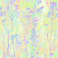 Fototapeta premium Pastel Botanical Background with Delicate Floral Patterns and Soft Colors.