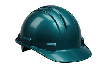 Fototapeta premium Green hard hat isolated on transparent background, representing safety and protection in industrial environments