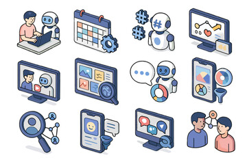 Vector follower visual distribution creation icon co reply creator comment ai planner