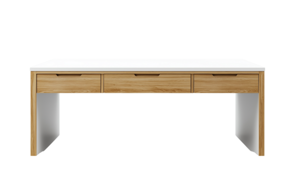 Modern office desk design contemporary workspace furniture collection minimalist environment front view stylish concept