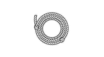 Stylized nautical rope illustration exhibiting a coiled loop pattern on a plain background showcase minimalistic design and craftsmanship