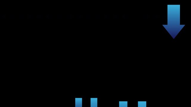 Blue Downward Arrows Falling Animation with Alpha Channel &ndash; Loopable Transparent Background