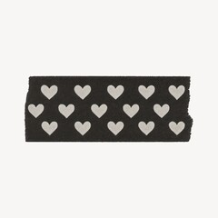 Patterned hearts on black tape
