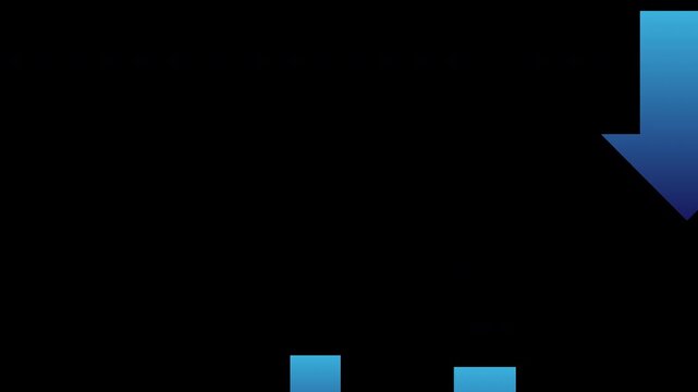 Blue Downward Arrows Falling Animation with Alpha Channel &ndash; Loopable Transparent Background