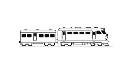 Stylized Train Car Illustration: A Nostalgic Depiction of Classic Rail Transport Vehicle