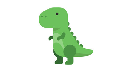 Fototapeta premium Friendly Green Tyrannosaurus Rex Character Design Isolated for Children's Educational Resources