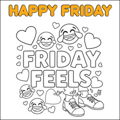 Friday feels with hearts, laughter emojis, and dancing shoes.