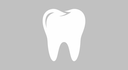 Minimalistic Tooth Illustration Emphasizing Oral Hygiene and Dental Care Education, on a Simple Light Gray Canvas Background 66 characters