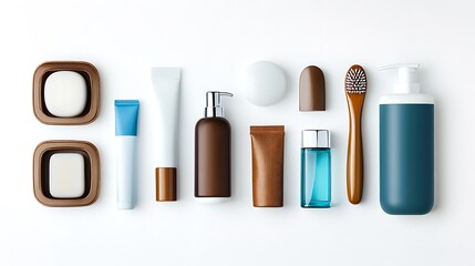 Organized Personal Care Products A Streamlined Collection of Toiletries for Daily Routine and Self Care