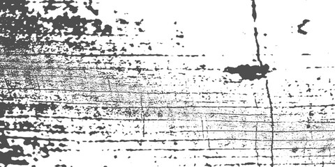 Obraz premium Grunge black and white pattern monochrome particles abstract texture. Background of cracks, scuffs, chips, stains, ink spots, lines. Dark design wood background surface. Gray printing element