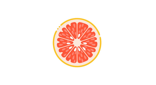 Artistic grapefruit slice illustration displaying vibrant color and fresh design approach