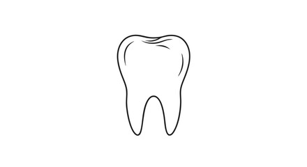 Obraz premium Detailed line drawing of a molar on a white background, showcasing dental health and anatomy for healthcare visuals