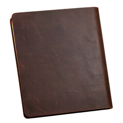 Naklejka premium Brown leather bound journal for writing, notes, and sketching on transparent background