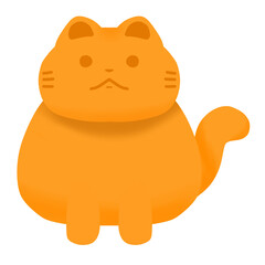 Cute chubby orange cat isolated illustration, cat drawing