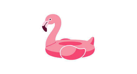 Obraz premium Stylized Flamingo Pool Float Illustration for Summer and Tropical Themes