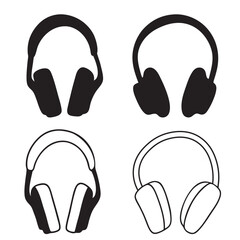 Headphones technology vector icon audio sound set clean healthy teeth care illustration