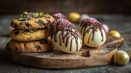 easter home made chocolate egg cookie cake pastry bisquits 