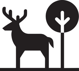  Deer and Tree Nature Icon