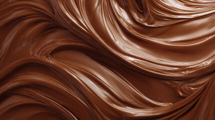 Processed collage of melted liquid chocolate texture. Background for banner, backdrop or texture for 3D mapping