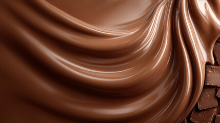 Processed collage of melted liquid chocolate texture. Background for banner, backdrop or texture for 3D mapping