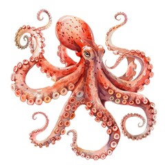 Fototapeta premium Vibrant octopus watercolor illustration