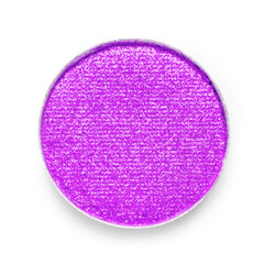 Obraz premium Eye shadow refill pan for palette isolated on white, top view. Violet shade