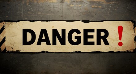 Danger Sign on Textured Background Cautionary Notice with Exclamation Point for Safety and Awareness