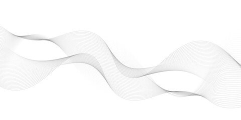 Abstract vector background with black wavy lines, Abstract wavy technology curve lines on transparent background isolated. 