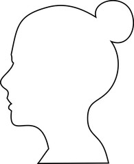 Outline vector of woman's side face, perfect for fashion and beauty branding.

