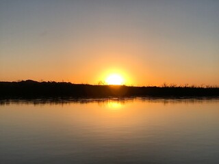 sunset over lake