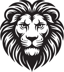 Fototapeta premium Tribal Lion Head Tattoo Vector Set — Fierce Black and White Designs with Abstract Linework
