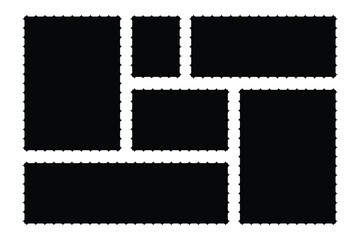 Blank postage stamp. Clean postage stamp template. Postage icon.