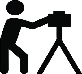 Photographer with Camera on a Tripod Icon 