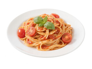 Simple Spaghetti with Tomato Sauce, Tomatoes and Basil