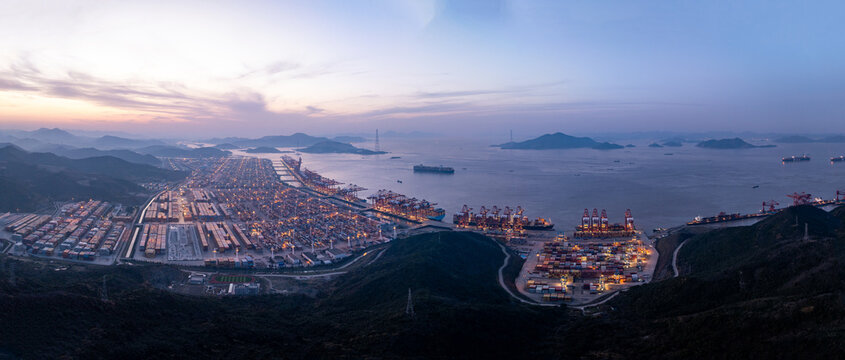 aerial view container in port