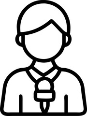 news reporter vector icon on white or transparent background. communication or conversation icons items Stroke icon collections. Editable Stroke icon collection Outline icon.