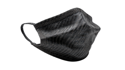 Folded carbon mask background isolated on a Transparent background, PNG file.