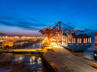 aerial view container in port