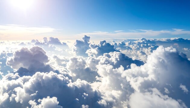 High-altitude view of clouds and sky