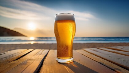 enjoying a refreshing light beer while relaxing on the beach during the summer