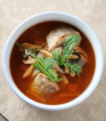 A traditional Korean stew made with fresh pollack, oyster mushrooms, king oyster mushrooms, and enoki in a rich, spicy red broth. Created by Master Chef Hans Chunseop.