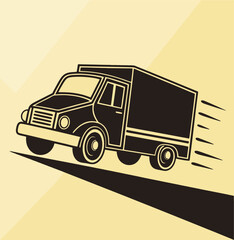 Fast Delivery Truck Illustration, Logistics and Transport Vector