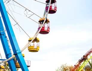 Colorful Ferris wheel against a clear sky